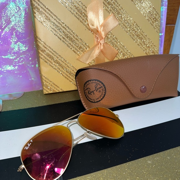 Ray Ban P sunglasses aviator women’s men’s unisex gold metal frame with case - Picture 3 of 11